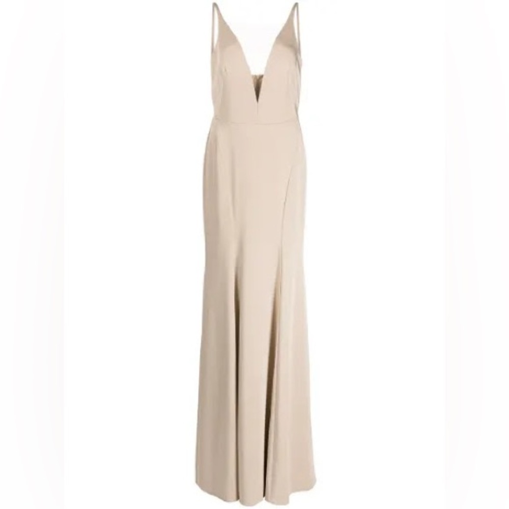 Marchesa Notte Plunge-Neck Evening Gown